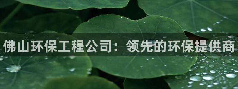 彩名堂计划官网客户端：佛山环保工程公