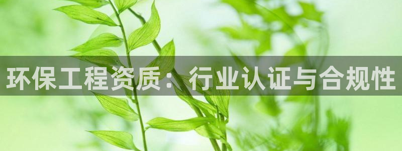 彩名堂免费计划官网50下载957：环保工程资质：行业认证与合规性