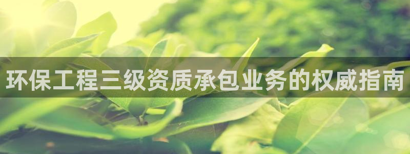 彩名堂苹果客户端怎么下载：环保工程三级资质承包业务的权威指南