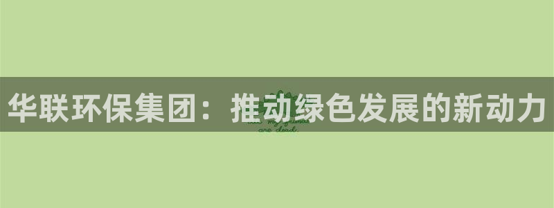 彩名堂还可以用吗：华联环保集团：推动绿色发展的新动力